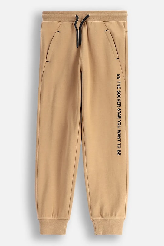 Coccodrillo pantaloni de trening pentru copii tricotaj maro WC5120105MBJ