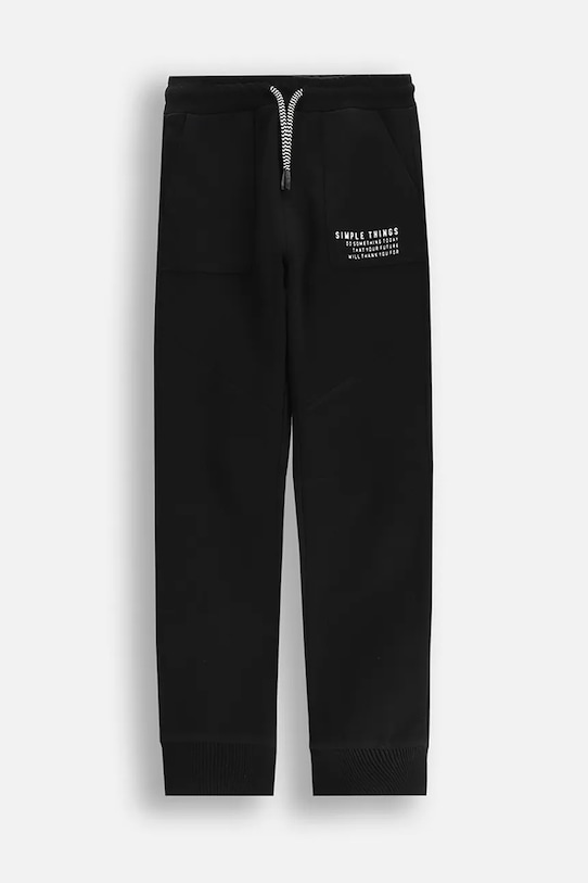 Coccodrillo pantaloni de trening pentru copii tricotaj negru WC5120102VBB