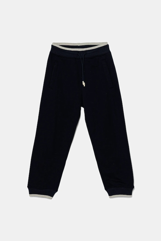 United Colors of Benetton pantaloni de trening din bumbac pentru copii uni bleumarin 3BC1CF065.G.Seasonal