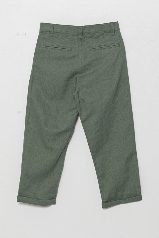 United Colors of Benetton spodnie lniane dziecięce 43WBCF02U.G.Seasonal zielony SS25