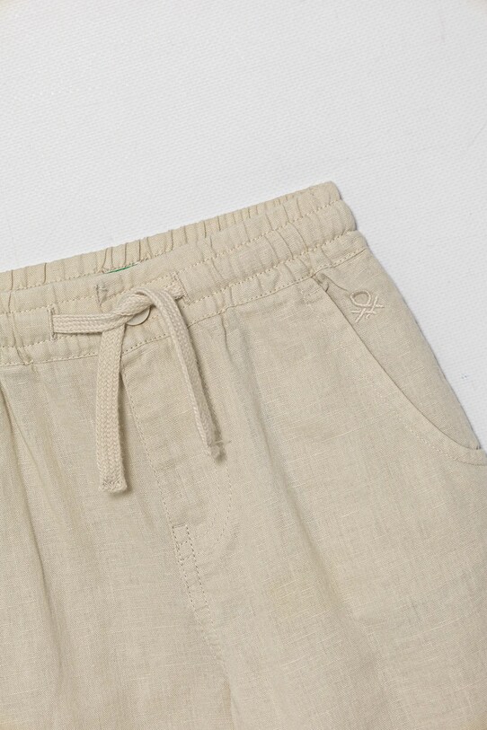 Băieți United Colors of Benetton pantaloni de in pentru copii 43WBGF01H.P.Seasonal bej