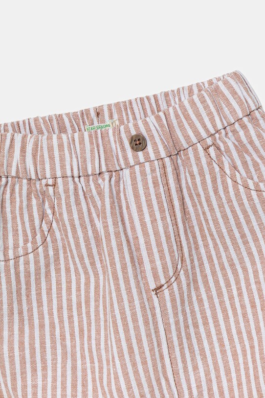 Băieți United Colors of Benetton pantaloni de in pentru bebeluși 4OGMAE008.W.Seasonal bej