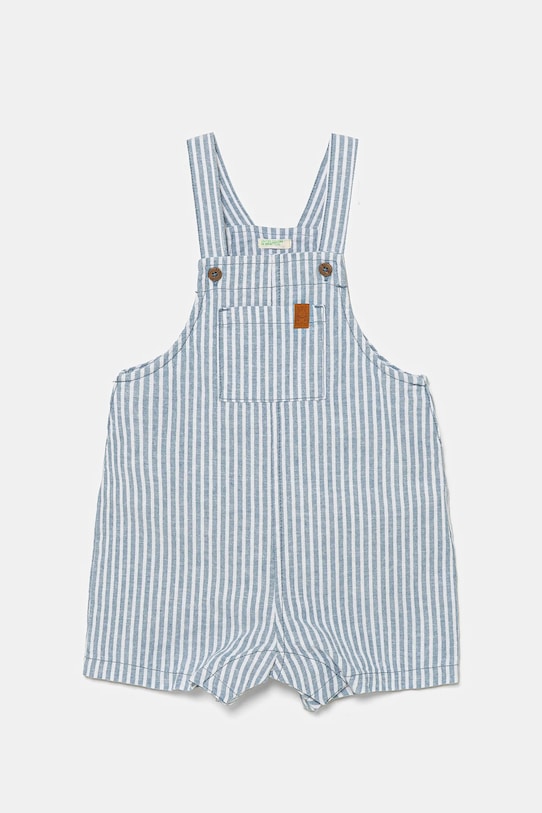 Детский льняной ромпер United Colors of Benetton Для младенцев голубой 4OGMAT01A.W.Seasonal