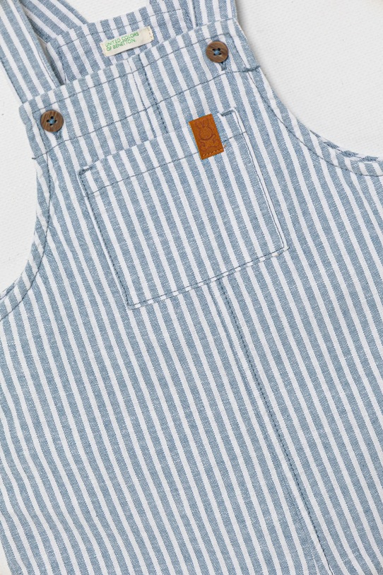 Мальчик Детский льняной ромпер United Colors of Benetton 4OGMAT01A.W.Seasonal голубой