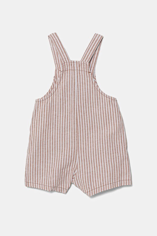 United Colors of Benetton salopetă de in pentru bebeluși 4OGMAT01A.W.Seasonal bej SS25