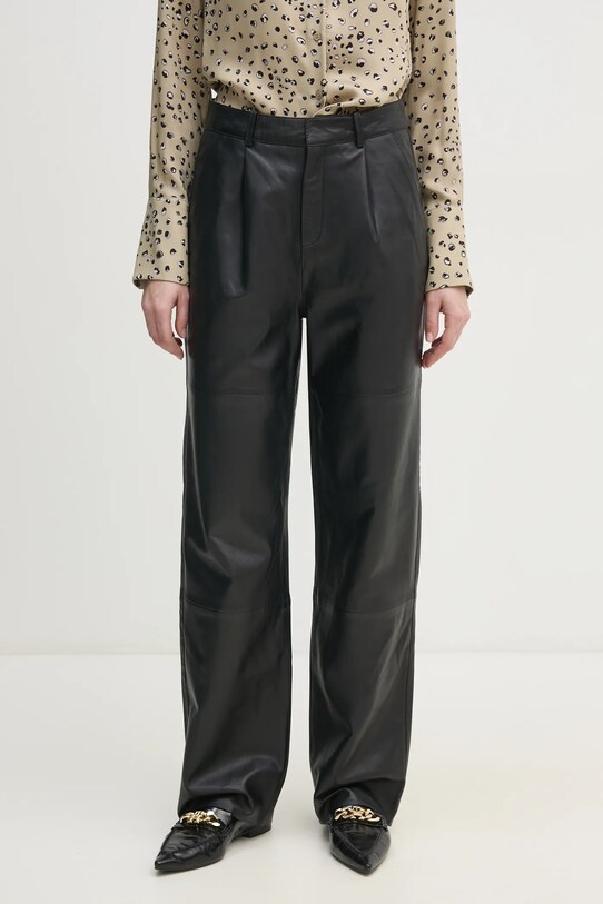 Joop! pantaloni de piele Lorena drept negru 80000714