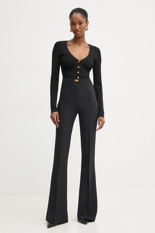 Kalhoty Elisabetta Franchi PA07951E2 černá SS25