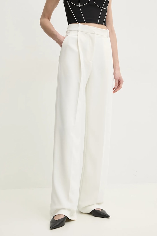 Hlače Elisabetta Franchi Z elastanom bela PA08151E2