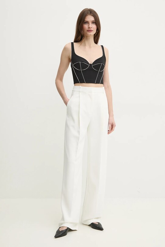 Nohavice Elisabetta Franchi PA08151E2 biela SS25