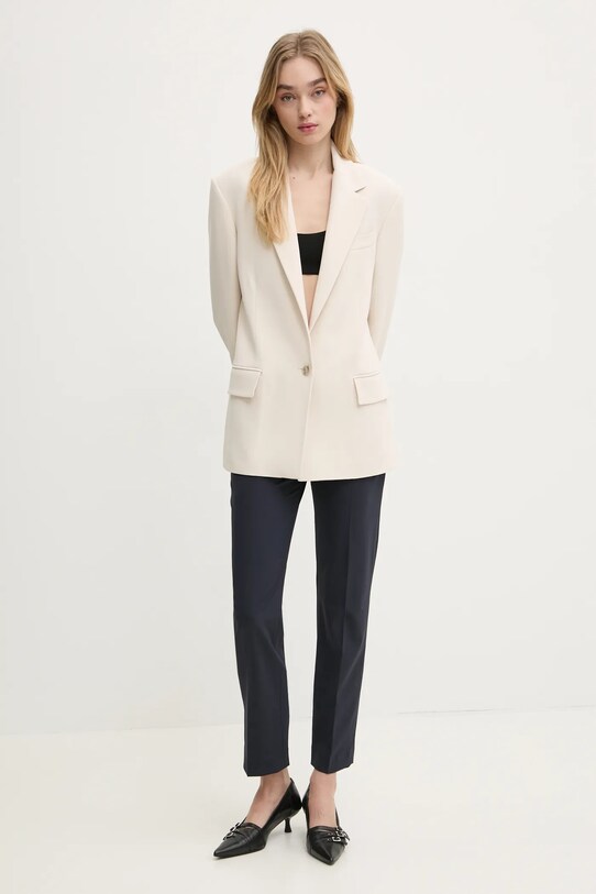 Шерстяные брюки MSGM 3841MDP13.257127 тёмно-синий SS25