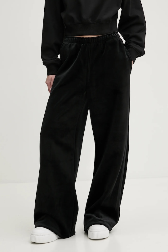 Velurové teplákové kalhoty HUGO samet černá 50534056