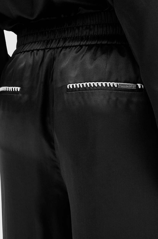Παντελόνι από μετάξι AllSaints CHARLI μαύρο W010TB
