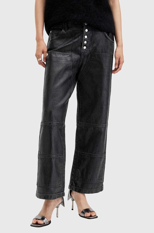 AllSaints pantaloni de bumbac TAY CARPENTER W022EB negru SS25