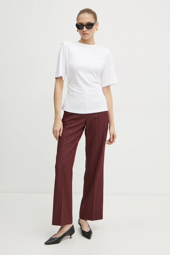 Kalhoty La Mania DEVIN DEVIN burgundské SS25