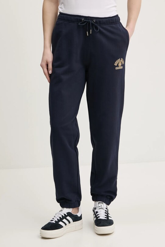 Бавовняні спортивні штани Guess Jeans гладкий темно-синій W5RB63.K68I4