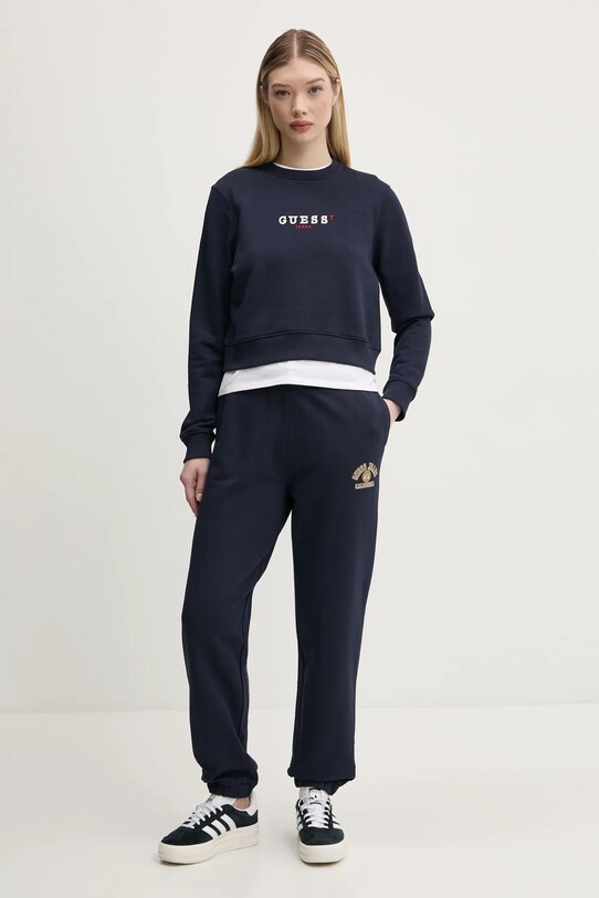 Бавовняні спортивні штани Guess Jeans W5RB63.K68I4 темно-синій SS25