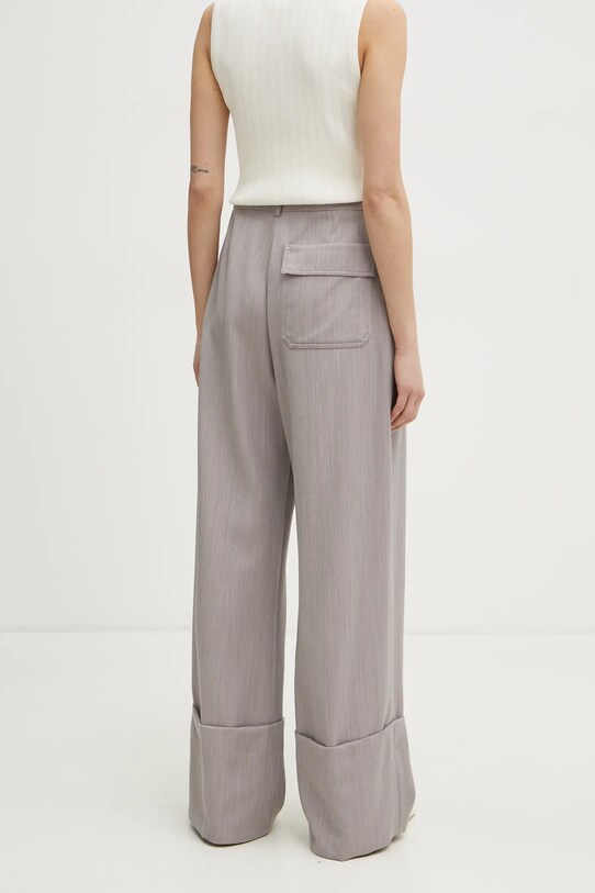 Odzież Victoria Beckham spodnie wełniane 1125WTR006059A fioletowy