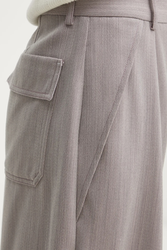 Μάλλινο παντελόνι Victoria Beckham μωβ 1125WTR006059A