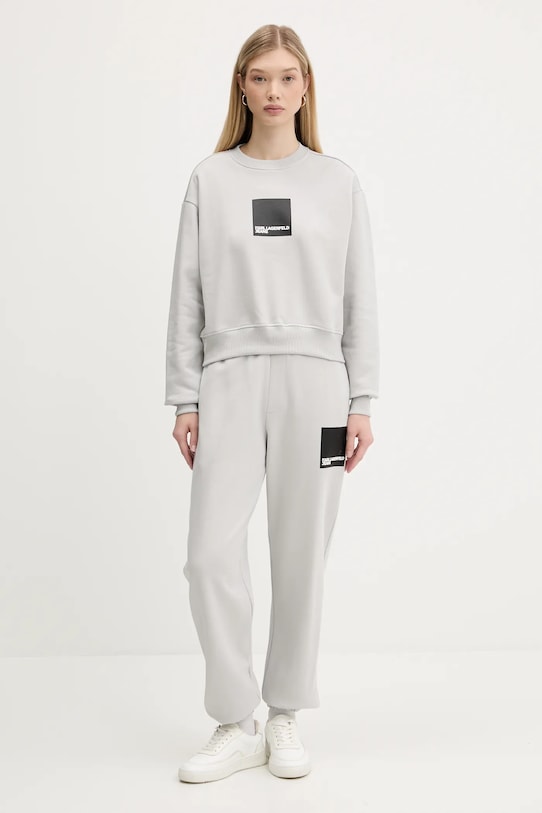 Хлопковые спортивные штаны Karl Lagerfeld Jeans A1W10004 серый SS25