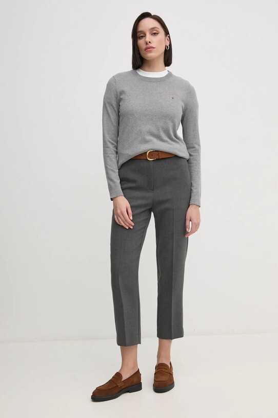 Hlače Tommy Hilfiger WW0WW44090 siva SS25