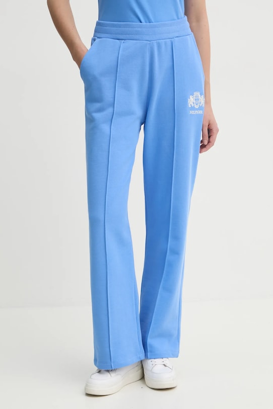 Хлопковые спортивные штаны Tommy Hilfiger аппликация голубой WW0WW43862