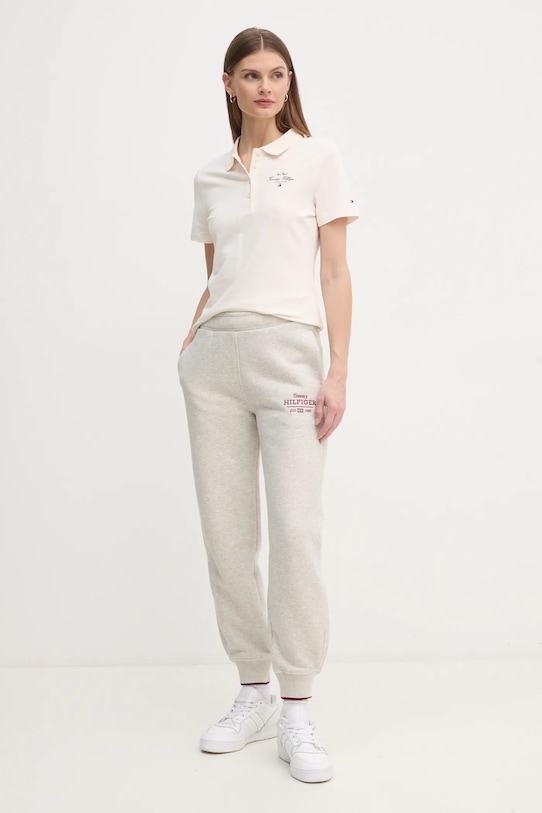 Tepláky Tommy Hilfiger WW0WW43863 šedá SS25