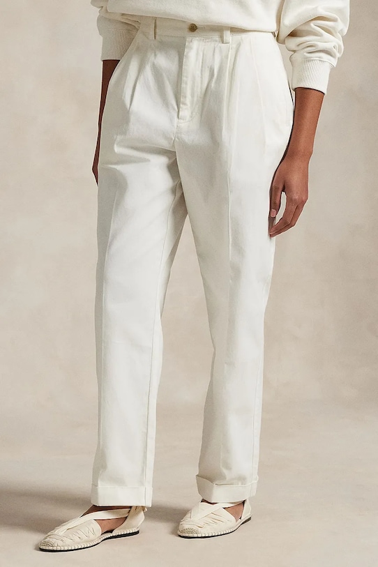 Бавовняні штани Polo Ralph Lauren 211909520 білий SS25