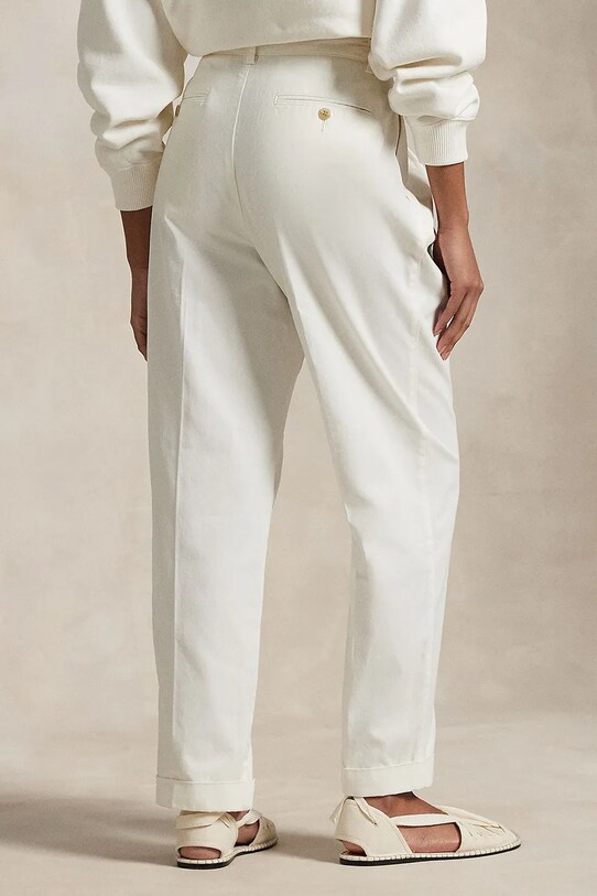 Odzież Polo Ralph Lauren spodnie bawełniane 211909520 biały