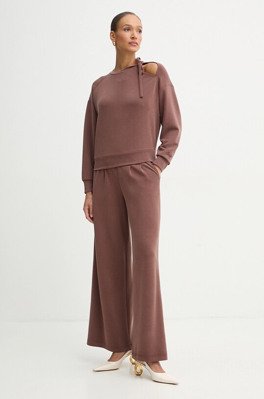 BOSS Orange spodnie dresowe 50531832 brązowy SS25