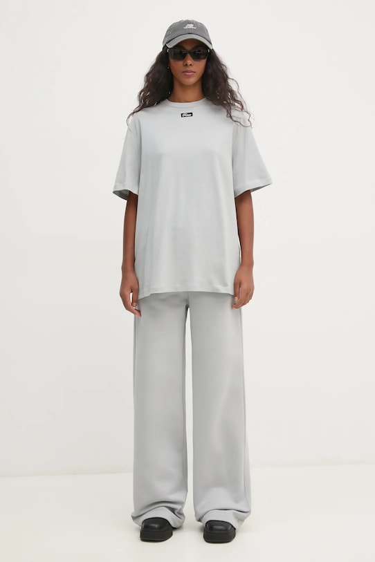 Rotate spodnie bawełniane 1134232387 szary SS25