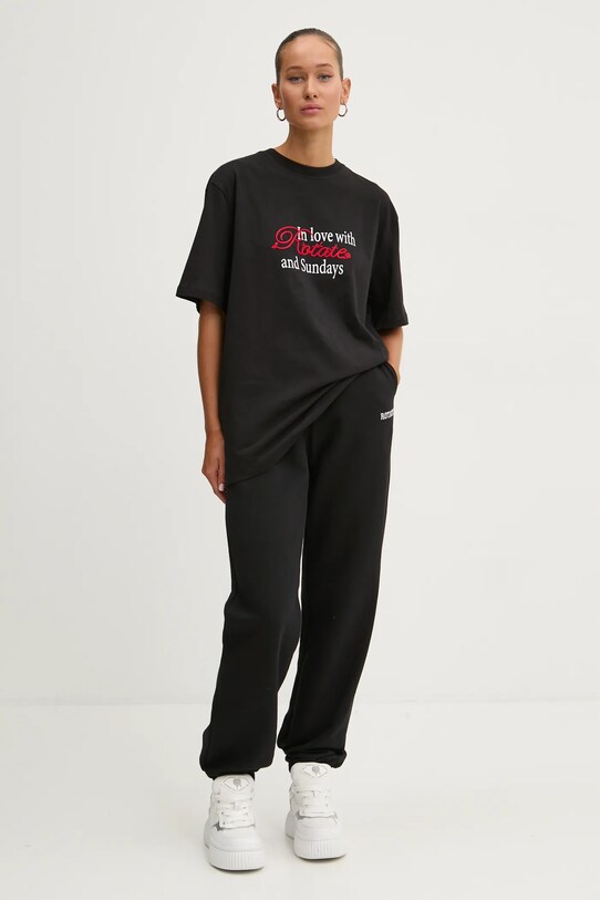 Rotate pantaloni de trening din bumbac 113428100 negru SS25