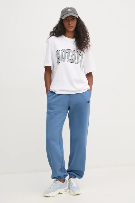 Rotate pantaloni de bumbac 113428309 albastru SS25