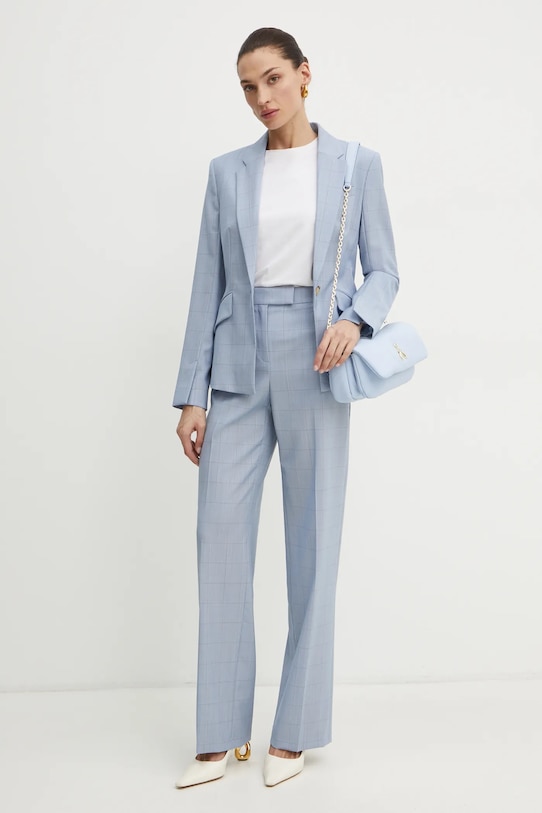 Vlněné kalhoty BOSS 50534529 modrá SS25