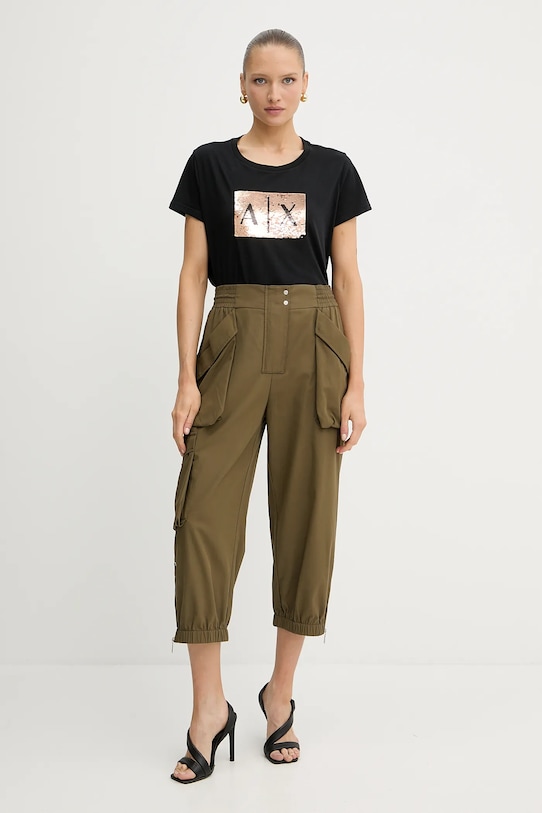 Pinko spodnie bawełniane 104704.A2ER zielony SS25