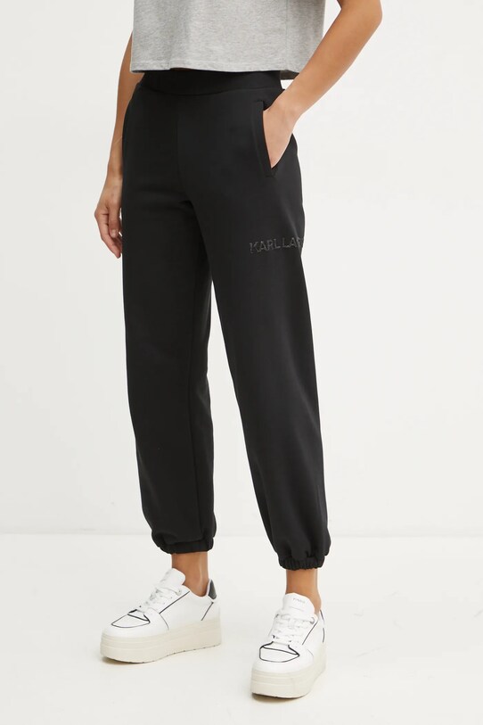 Karl Lagerfeld pantaloni de trening tricotaj negru A1W10067