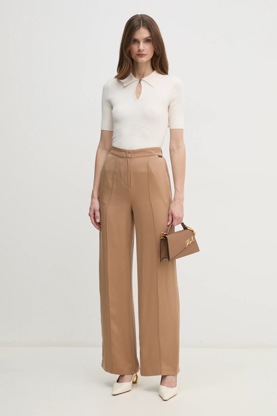 Karl Lagerfeld spodnie A1W10070 beżowy SS25