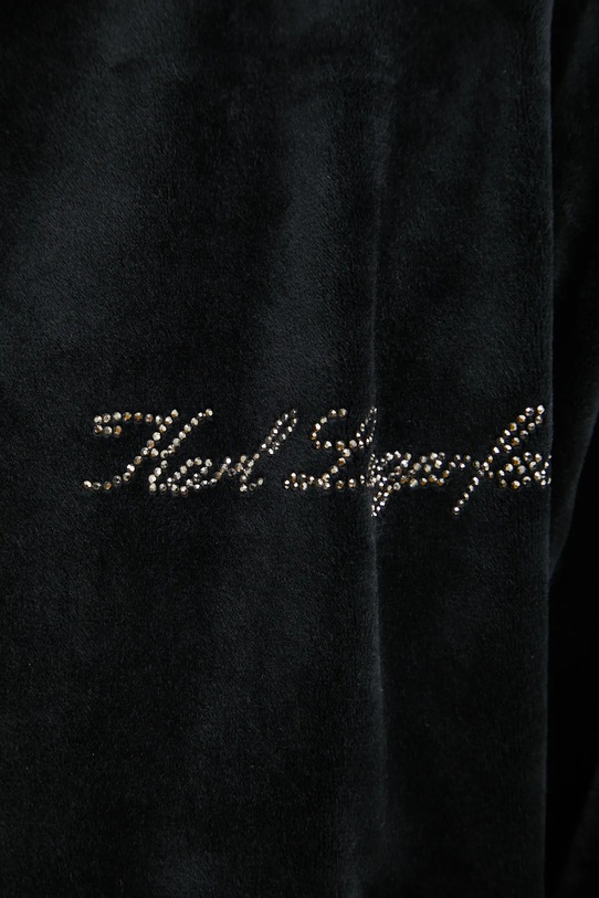 Βελούδινο παντελόνι φόρμας Karl Lagerfeld μαύρο A1W44004