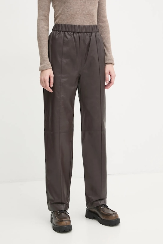 2NDDAY spodnie skórzane Jimone prosty brązowy 2251561672