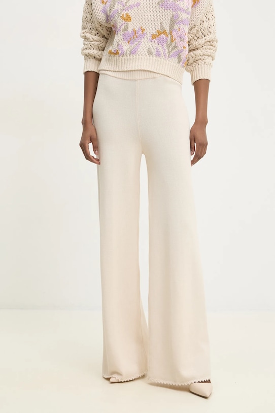 Kalhoty Twinset high béžová 251TP3251