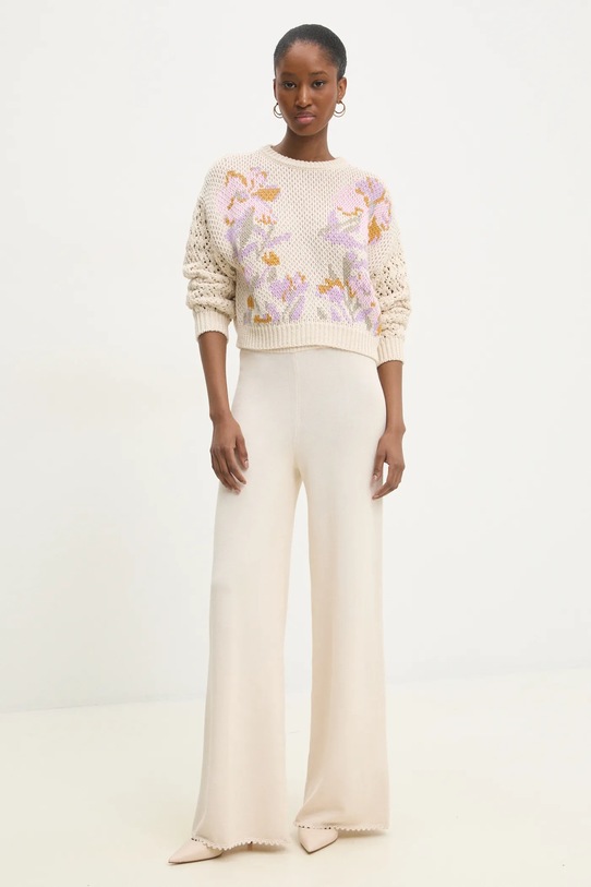 Kalhoty Twinset 251TP3251 béžová SS25