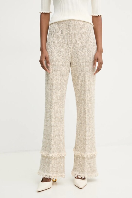 Twinset spodnie dzianina beżowy 251TP3562
