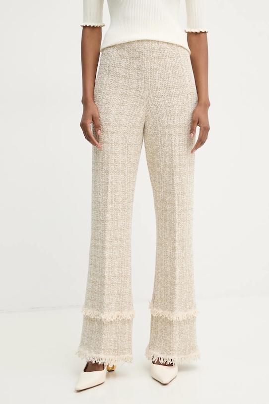 Kalhoty Twinset zvonový béžová 251TP3562