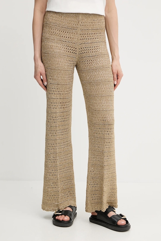 Kalhoty Twinset zvonový zelená 251TT3196