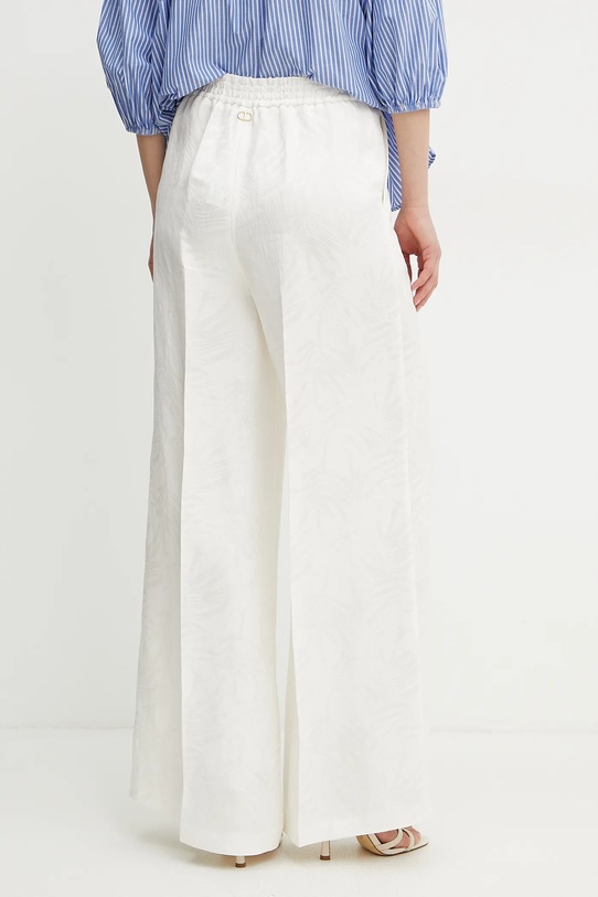 Odzież Twinset spodnie z domieszką lnu 251TT2172 beżowy