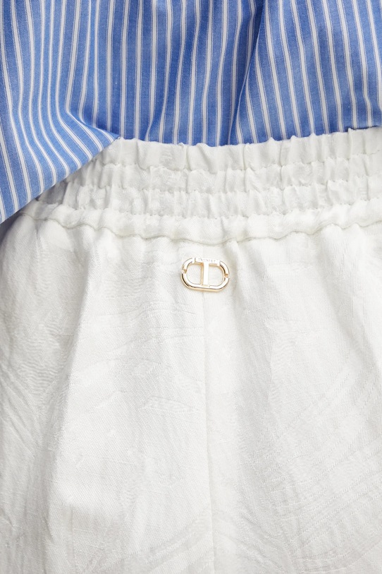 Twinset spodnie z domieszką lnu beżowy 251TT2172