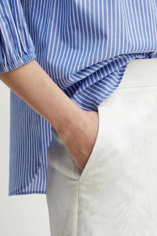 Twinset spodnie z domieszką lnu 251TT2172 beżowy