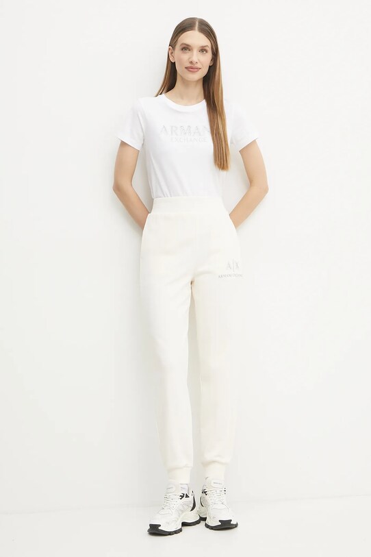 Bavlněné tepláky Armani Exchange XW000162.AF11851 béžová SS25
