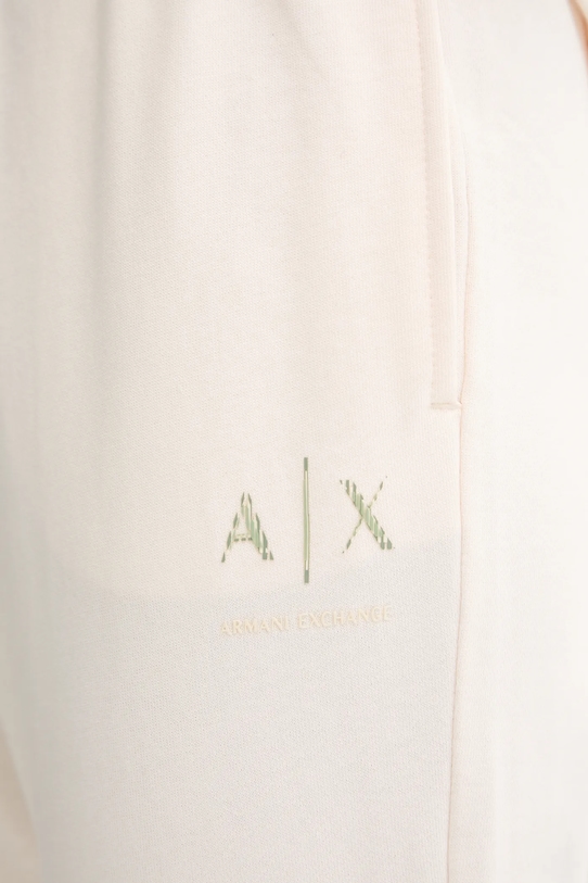 Armani Exchange spodnie dresowe bawełniane beżowy XW000497.AF12739