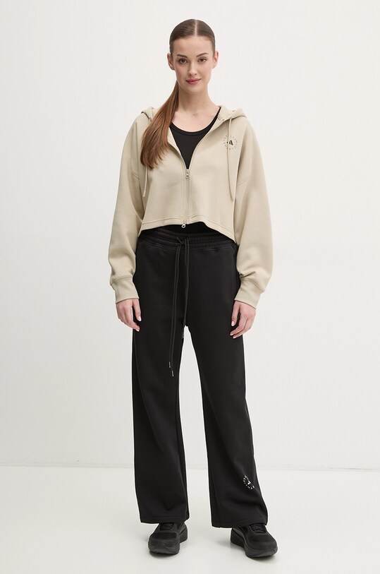 Хлопковые спортивные штаны adidas by Stella McCartney JJ0102 чёрный SS25