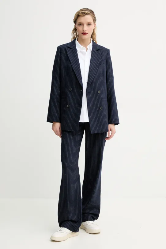 Вълнен панталон A.P.C. pantalon jane WOARO.F08467 тъмносин SS25